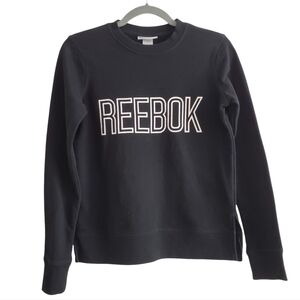 Reebok Black Crewneck Large Logo Pullover Sweatshirt